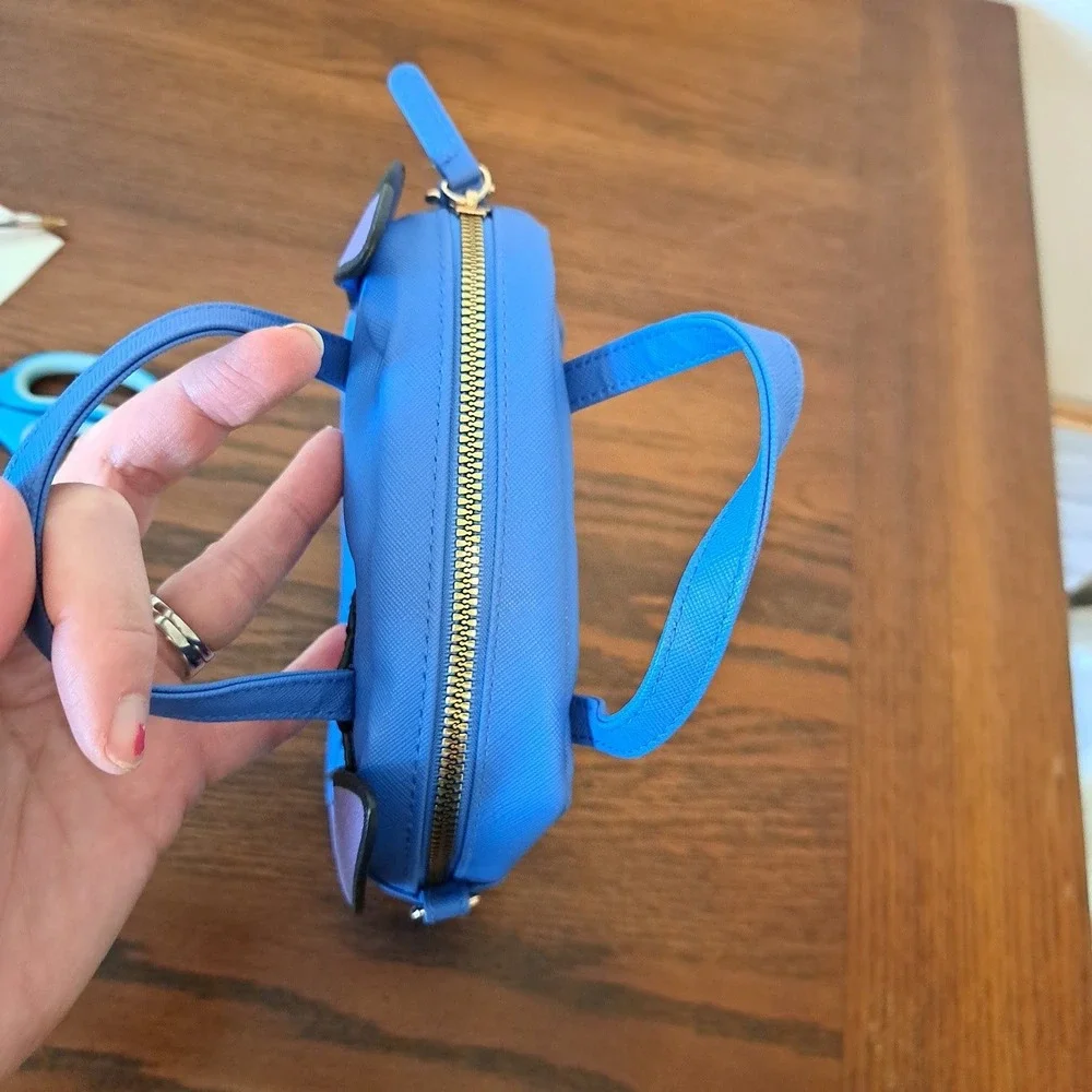 Disney Lilo & Stitch Blue Mini Satchel Handbag with 3D Ears and Hibiscus Flower